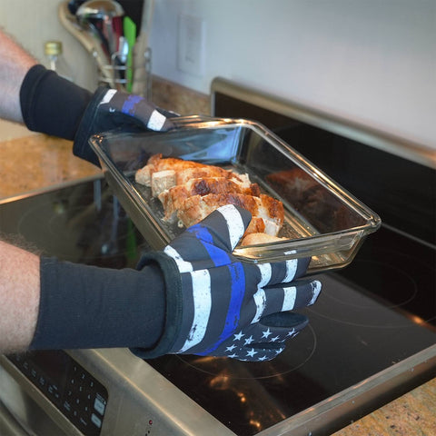 Rescue Grilling Gloves Thin Blue Line Edition